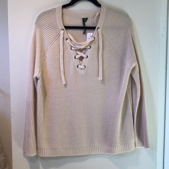 Tilly's Sweaters - Oatmeal Tie Up Sweater